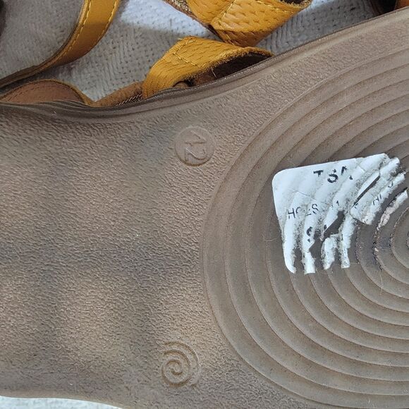 Miz Mooz Mari Yellow Ochre Sandal Back Zip Ankle Strap Size 42W 11 Wide Portugal - Picture 13 of 16